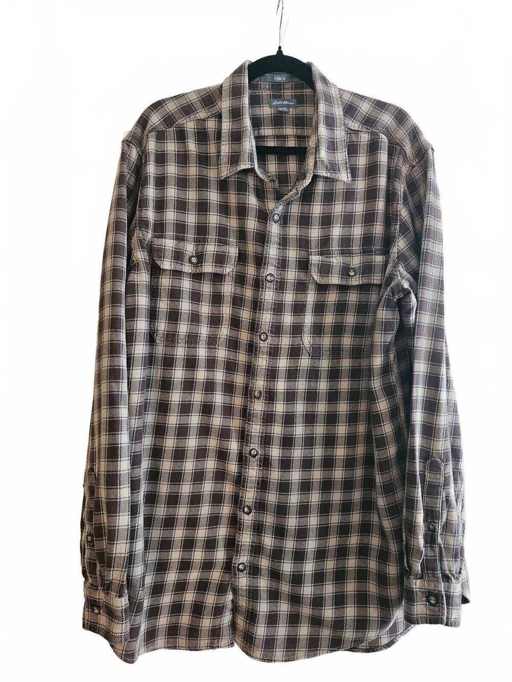 Eddie Bauer Classic Fit Men's Plaid Flannel Long-Sleeve Shirt-TXL-Fall Staple